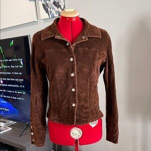 Live a Little Vintage y2k Brown Corduroy Jean Jacket